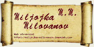 Miljojka Milovanov vizit kartica
